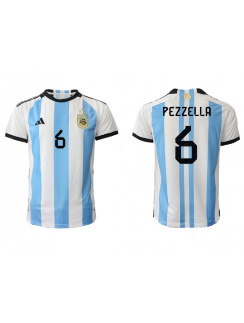 Argentina German Pezzella #6 Replika Hemmakläder VM 2022 Kortärmad